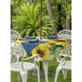 thumbnail image 3 of Outdoor Tablecloth with Umbrella Hole for Patio/Picnic/Party/Camping, Sunflowers Waterproof Table Cloth Round Cover Washable, Spring Botanical Watercolor Blossom Flowers (Dia 60"), 3 of 8
