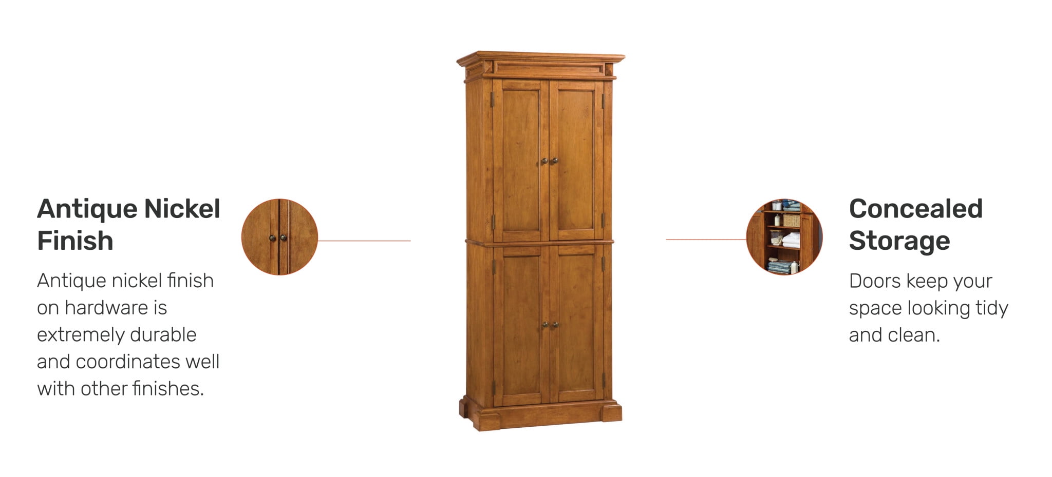 Homestyles Americana Wood Kitchen Pantry in Brown Walmart