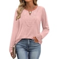 thumbnail image 3 of ZANKLEY Boho Tops for Women Blouses Dressy Casual V Neck Long Sleeve Shirts Fall Outfits Trendy Vacation Clothes, 3 of 8