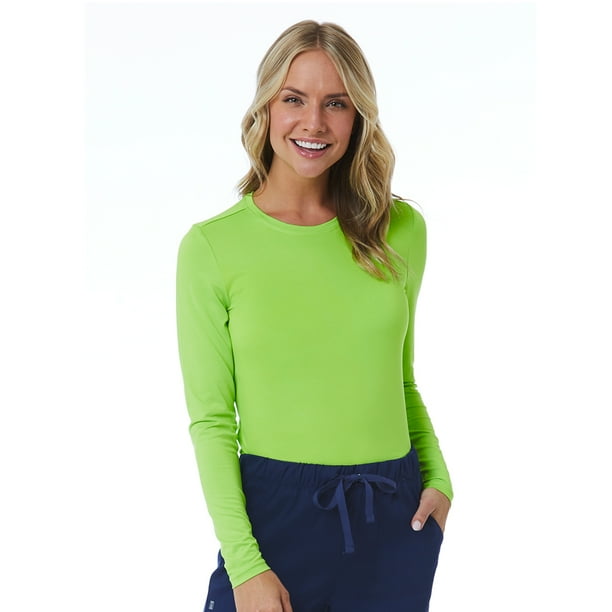 Maevn - Maevn Women's Basic Long Sleeve Underscrub Tee (Free Shipping) - Walmart.com - Walmart.com