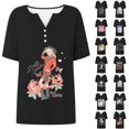 thumbnail image 5 of VNKIDY Womens Vintage Dolly Shirt Short Sleeve V Neck Country Legend Parton Memorial Graphic Tees Casual Country Music Festivals Loose Fit Fall Tops For Women,Size M, 5 of 7