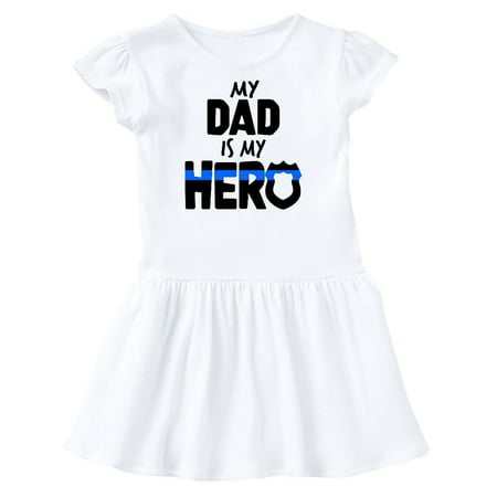 

Inktastic My Dad is my Hero Police Officer Family Gift Toddler Girl Dress