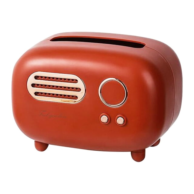 Retro Radio Pattern Tissue Box, ABS Material Modern Artistic Touch Practical Family Gifts for Home Office