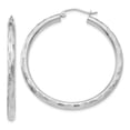 thumbnail image 1 of 14K White Gold Textured Hoop Earrings, 1 of 4