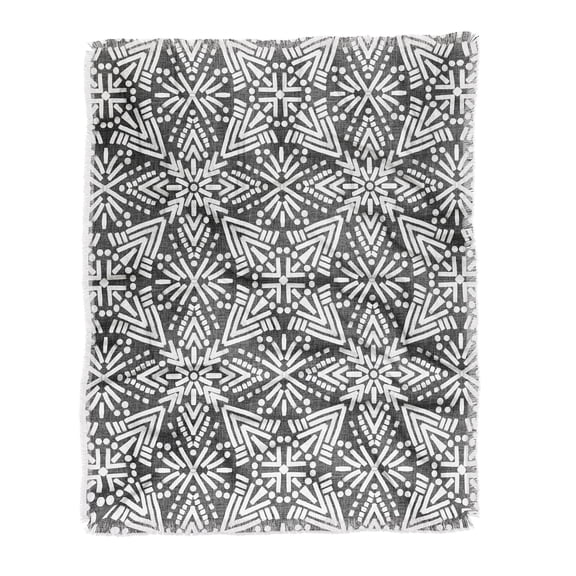 Society6 Schatzi Brown Boho Mesa 1 Gray Woven Throw Blanket
