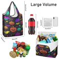 thumbnail image 3 of 5 Pack Foldable Shopping Bag,Rainbow Halloween Pumpkins Pattern Reusable Grocery Bags with Pockets,Large Reusable Tote Bags with Handles Waterproof & Lightweight, 3 of 6