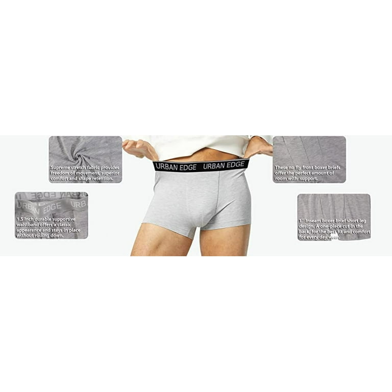 3 Pack Urban Edge Men's Underwear Multipack Boxer Briefs, Assorted Color  (M) 