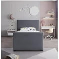 thumbnail image 4 of Meridian Furniture Dillard Grey Velvet Twin Bed, 4 of 6