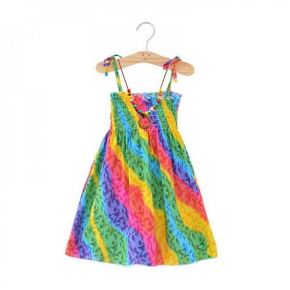 Girls Summer Bohemian Suspenders Beach Skirt Beach Skirt 140