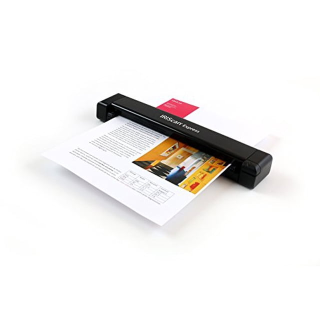 Escáner portátil IRIScan Express v4 8PPM simplex: escáner de documentos, editor de PDF gratuito, escáner de PDF, escaneo a Word, PDF, XLS, tarjetas de visita a Outlook, escáner de recibos, escáneres p