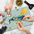 thumbnail image 4 of Inspirational Cutting Board, Words Just Imagine on Watercolor Effect Drop for Work Office Home, Decorative Tempered Glass Cutting and Serving Board, Large Size, Blue Black and White, by Ambesonne, 4 of 5