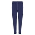 thumbnail image 4 of Natural Uniforms Womens Cool Stretch Modern Tuck-In Top Yoga Jogger Scrub Set with Regular and Petite Sizes (True Navy Blue, Small), 4 of 6