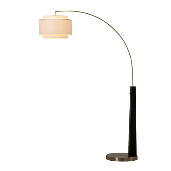 NOVA OF CALIFORNIA Coronado 1 Light Arc Floor Lamp - Matte Black & Satin Nickel