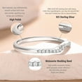 thumbnail image 5 of Newshe Jewellery Moissanite Wedding Band 925 Sterling Silver Eternity Rings for Women Stackable Curved Engagement Bridal Gift Size 6, 5 of 7