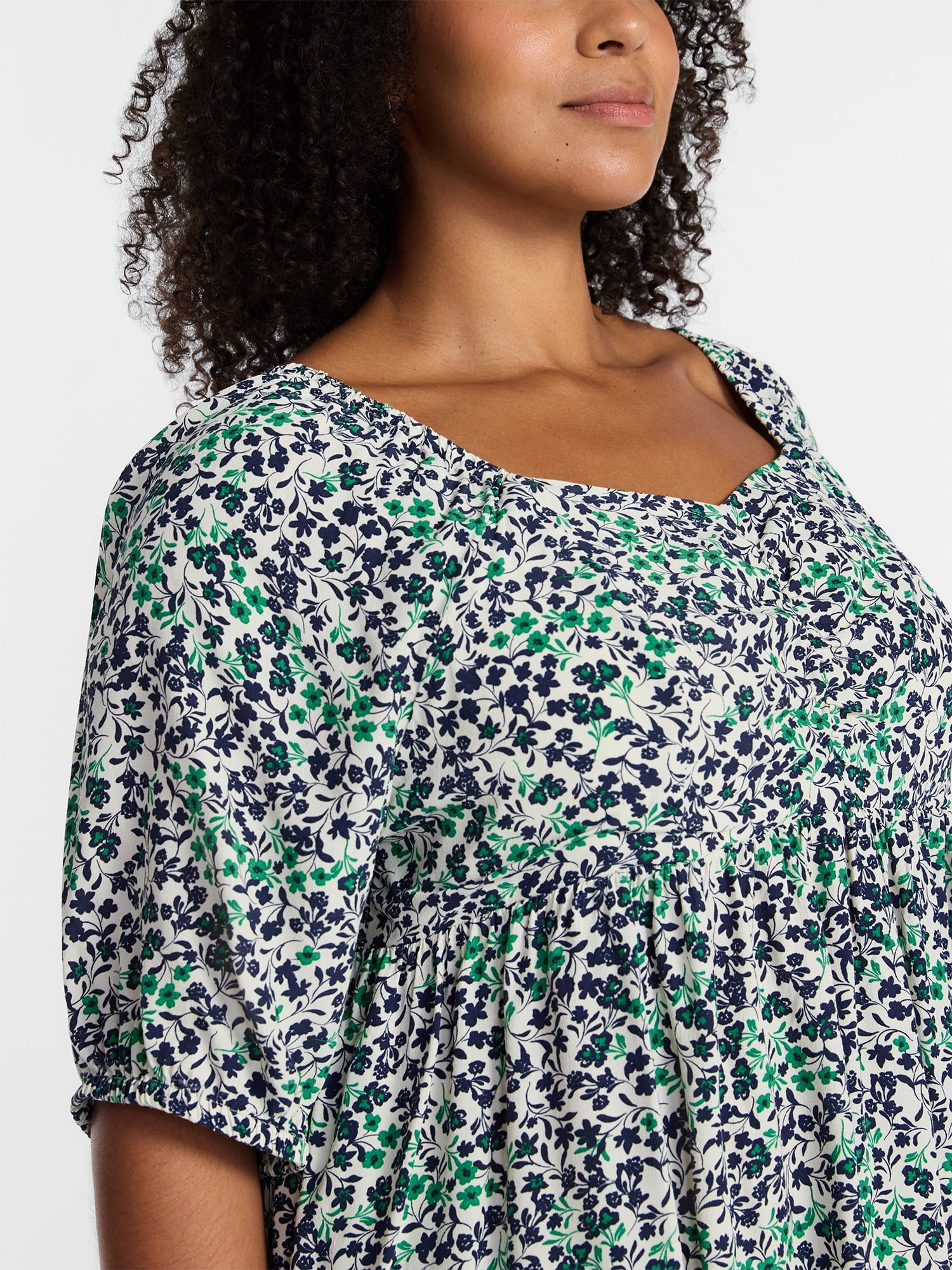 Terra and Sky Women's Plus Peplum Sweetheart Top , Sizes 0X - 5X