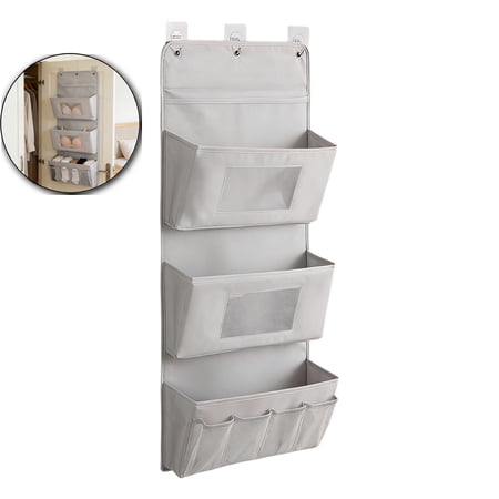 Wall Hanging Organizer Canvas Wall Hanging Basket with Pockets Oxford cloth Wall Organizer Waterproof Hanging Storage Bag for Kitchen Bedroom Bathroom Door Office