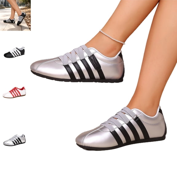 YOUYEDIAN Sneakers for Women Round Toe Slip On Fashion Sport Flats Casual Elastic Strap Design Comfy Training Shoes