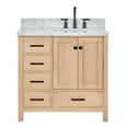 thumbnail image 2 of Ariel Cambridge 37 Inch Single Rectangular Sink Bathroom Vanity With Italian Carrara Marble Countertop 1.5 Inch Edge In Oak, 2 of 10