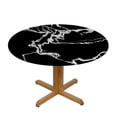 thumbnail image 3 of HAOXIT Round Table Top Cover Black Marbling Texture Background Fitted Tablecloth with Elastic Edge for Dining Picnic, Fitted for Round Table 31-35, 3 of 8