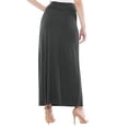 thumbnail image 4 of Women's Casual Foldable Waist Comfy Loose Fit Solid Maxi Skirt S-3XL, 4 of 7