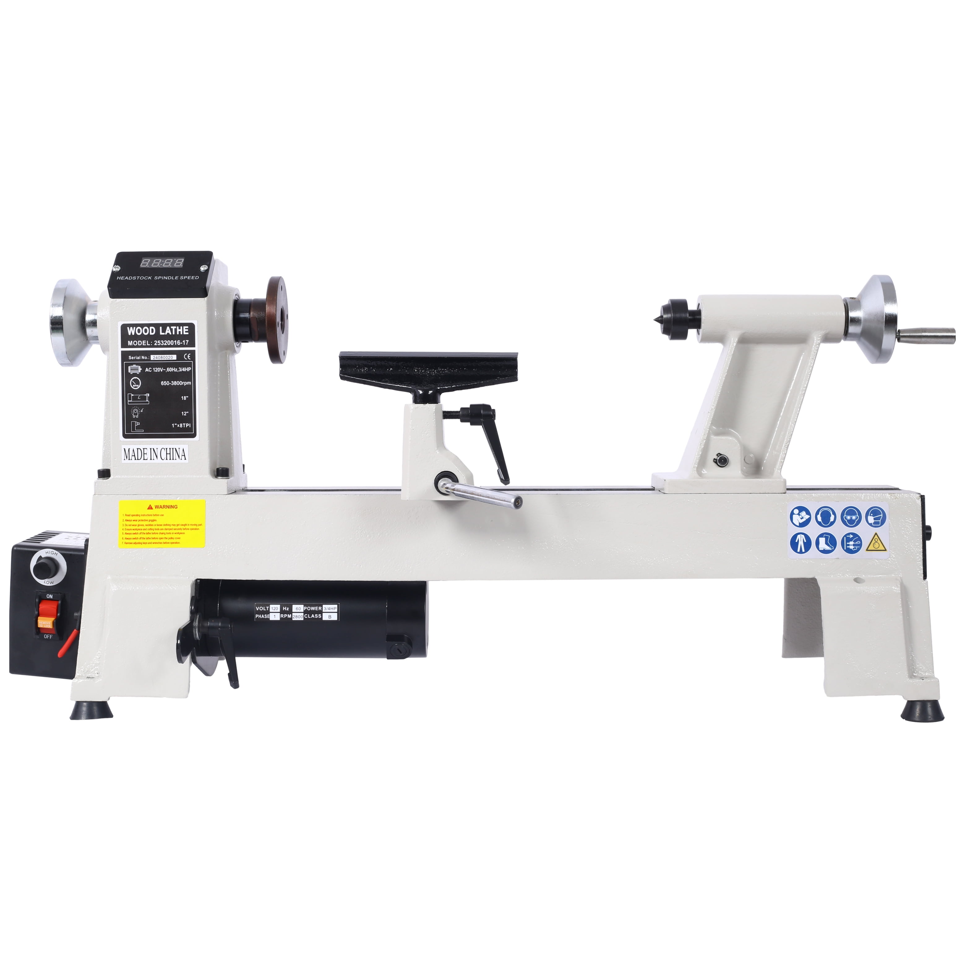 WEN 4.5-Amp 12-Inch by 18-Inch 5-Speed Benchtop Wood Lathe