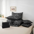 thumbnail image 5 of Manfei Gray Victorian Damask Bedding Comforter Set 7-Piece,Spooky Halloween Bat King Bedding Sets,Vintage Gothic Floral Bed Sheets For Men Women,,Lightweight Room Decorative Reversible, 5 of 7