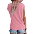 thumbnail image 2 of Fantaslook Lace Womens Blouses Cap Sleeve V Neck T Shirts for Women Summer Casual Tops, 2 of 9