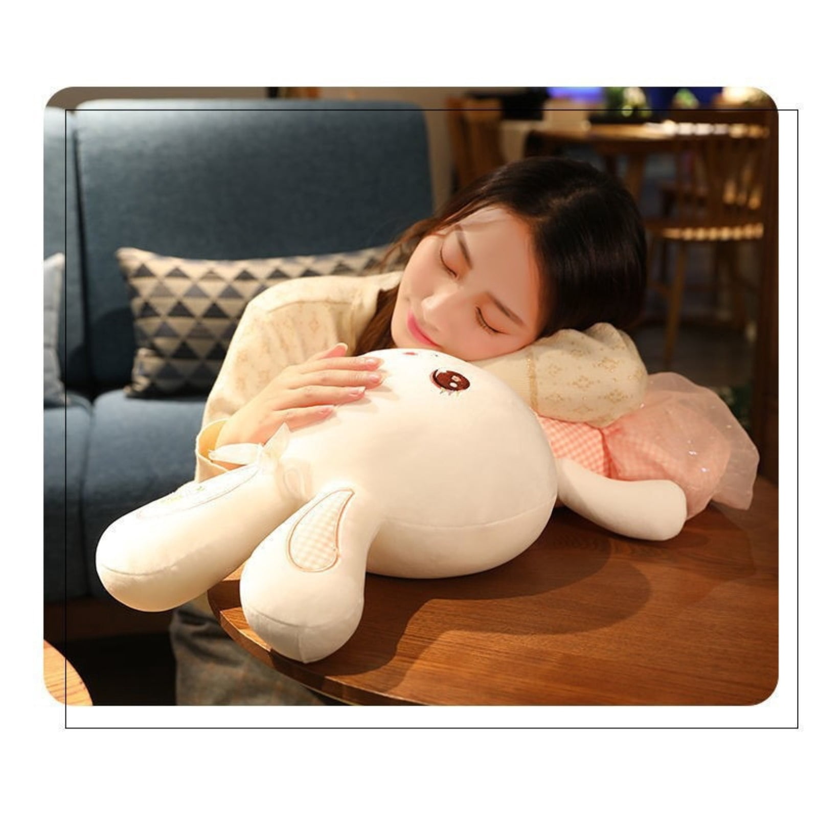 Cute Dress Bunny Plush Toy Soft Stuffed Rabbit Doll Gift Plush Animal Toy Decoration