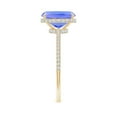 thumbnail image 3 of ANGARA Natural Thin Shank Cushion Cut 2.45 ct Tanzanite Ring with Diamonds in 14K Yellow Gold for Women (Size-9x7mm) | December Birthstone, Anniversary Jewelry Gift for Women | Natural Tanzanite Ring, 3 of 9