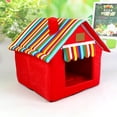 thumbnail image 2 of Maison pour Chien Portable Détachable avec Cheminée Lit pour Petits Chiens et Chats Taille TP (Rouge), 2 of 4