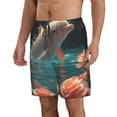 thumbnail image 2 of Logiee Flower White Dolphin Print Mens Swim Trunks Quick Dry Board Shorts,Breathable Hawaii Beach Shorts Swimwear Bathing Suits-X-Large, 2 of 6