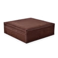 thumbnail image 4 of Shop LC Brown Travel Jewelry Organizer Box Case for Women Faux Velvet Tarnish 2 Layer Necklace Earrings Ring Jewelry Holder Portable Jewelry Box Storage Birthday Gifts, 4 of 8