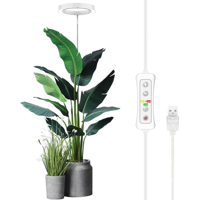 Plant Grow Light LED Growing Light Full Spectrum for Indoor Plants Height Adjustable Automatic Timer V Low Voltage Idea for Large Plant Light