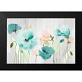 thumbnail image 2 of Loreth, Lanie 18x13 Black Modern Framed Museum Art Print Titled - Teal Poppies on Wood, 2 of 5