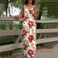 thumbnail image 2 of Tnhcen Women's Floral Jumpsuit - High Waisted Wide Leg Sleeveless Romper with Pockets Stretchy Casual Boho Summer Outfit for All Sizes S-3XL, 2 of 5