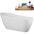thumbnail image 2 of 67" Streamline B-316-90-BBR Soaking Freestanding Tub and Tray With Internal Drain in Brushed Brass, 2 of 7