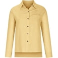 thumbnail image 5 of NANAHuang Womens Button Down Cotton Linen Shirts V Neck Roll Up Long Sleeve Blouses Loose Collared Shirt Casual Work Tops, 5 of 8