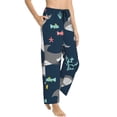 thumbnail image 2 of Haiem Friendly Smiling Sharks Women's Pajama Pants Ultra Lightweight Pjs Bottoms Sleepwear Bottom Pants With Pocket Drawstring-Large, 2 of 9