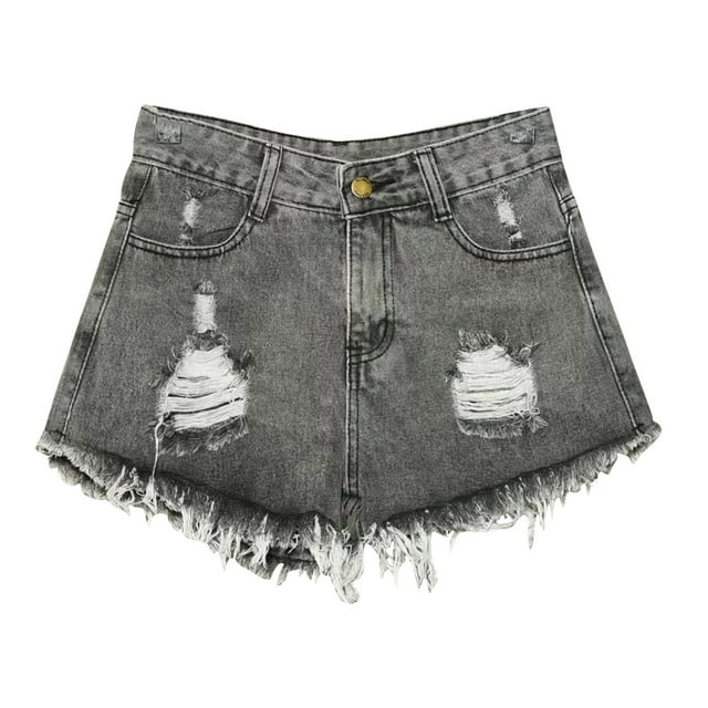 Cinvoph Womens Summer Shorts Athletic Ripped Wide-Leg Plus Size Jeans Shorts Casual Denim Shorts
