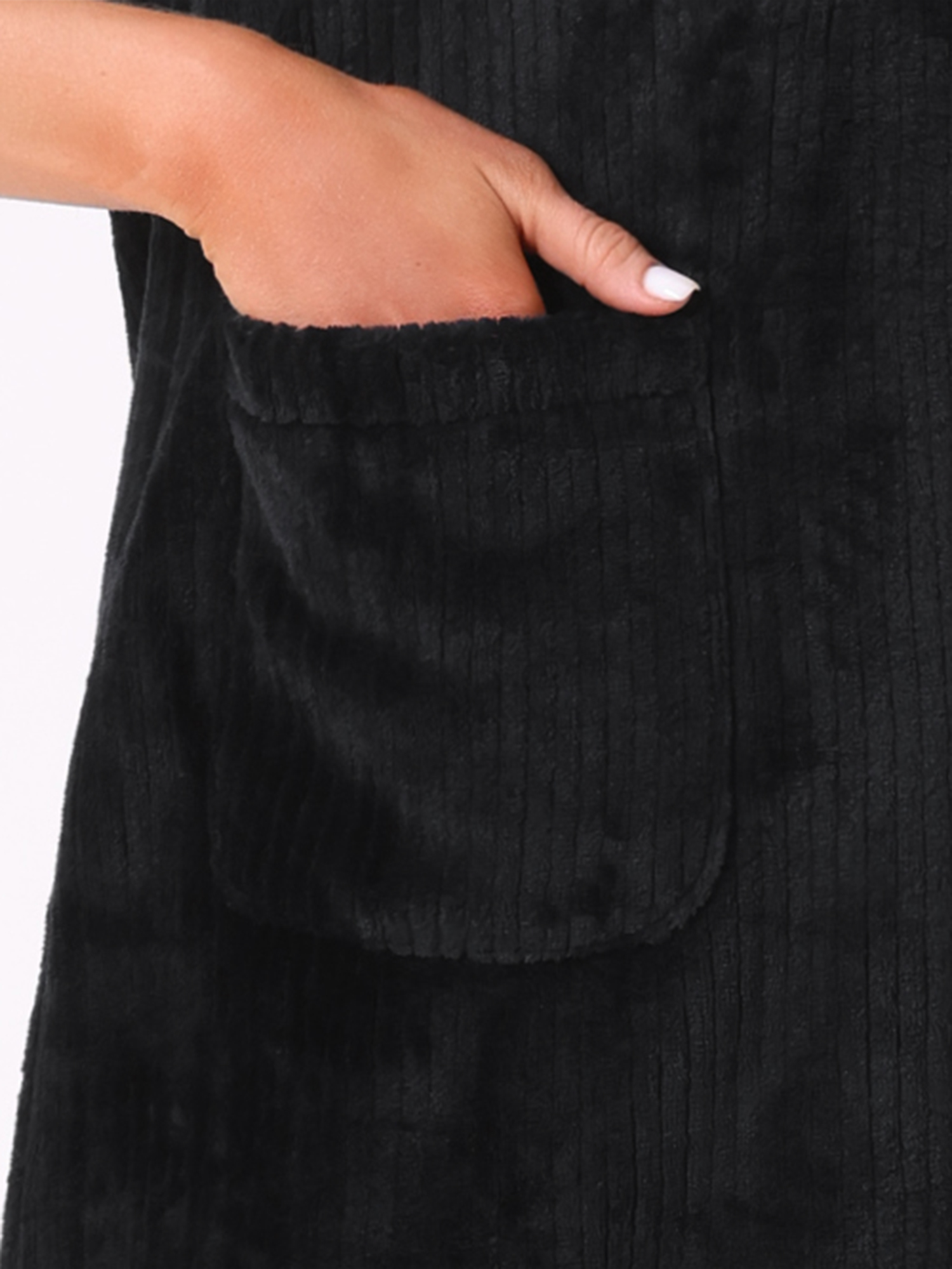 DARING DIVA Women's Shower Wrap Wearable Towels Bathrobe Cover Up Spa Robe L Black