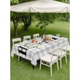 thumbnail image 3 of Outdoor Tablecloth with Umbrella Hole and Zipper, Rustic Home Rectangle Table Cloth 60x102 Inch Waterproof Tablecloth, Eucalyptus Leaves Farmhouse Wreath Plaid Picnic Table Cover for Patio Camping, 3 of 7