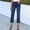 *Dark Blue, variant on ClodeEU Women's Straight Leg Capri Jeans with Pockets,Casual Denim Cropped Pants Blue,Womens Plus L