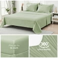 thumbnail image 5 of Light Green Twin Comforter Set Seersucker 5 Pieces, All Season Luxury Bed in a Bag for Bedroom, Bedding Set with Comforters, Sheets, Pillowcase & Shams, 5 of 15