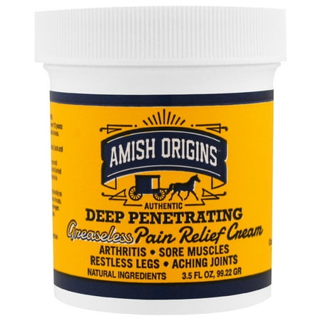 Amish Origins  Deep Penetrating  Greaseless Pain Relief Cream  3 5 fl oz  99 22