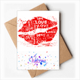 thumbnail image 1 of Valentine's Day Red Lip Love Welcome Back Greeting Cards Envelopes Blank, 1 of 3