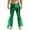 Green, variant on Men's Mermaid Pants King of The Seas Costume Metallic Shiny Ruffled Tulle Trims Leggings Green S