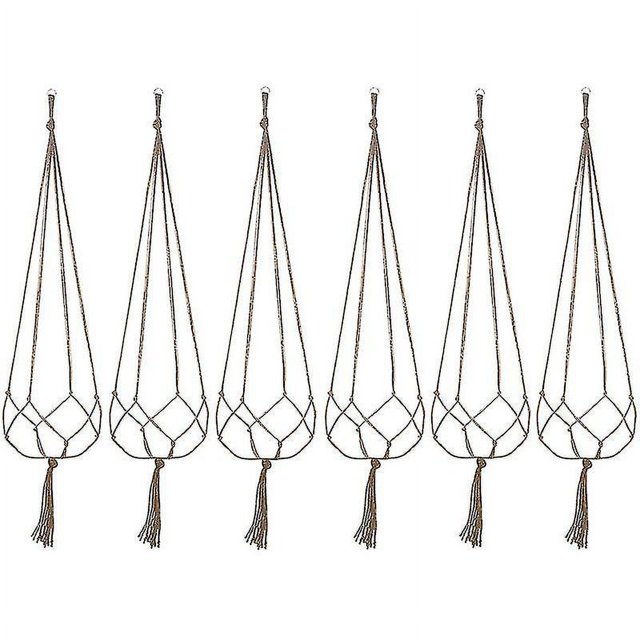 6 cuerdas colgantes de macramé para plantas de flores de interior y exterior - 80 cm