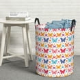 thumbnail image 6 of Rateoe Colorful butterflies Pattern Round Laundry Hamper Basket, Tall Hamper Basket for Blanket Storage, Nursery Clothes Hamper for Laundry in Bedroom and College Dorm-Small, 6 of 6