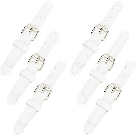8 Pairs Leather Sew-On Toggles Closures White Leather Snap Toggle Sew On Duffle Jacket Buckle with Metal Clasp Replacement Snap Toggle for Coat Jacket Sewing Craft DIY Clothes Accessory