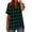 Green, variant on Summer Tops for Women Casual Linen Button-Up Shirt V Neck Short Sleeve Checkered Loose Blouse, Red S